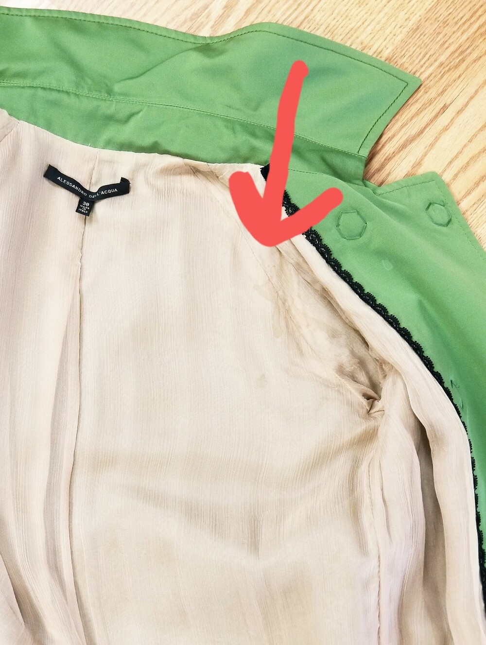 Alessandro Dell'Acqua  Green Trench Coat - Picture 13 of 16